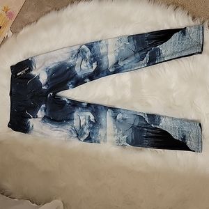 USA FASHION Unicorn Stars creamy brushed leggings Blue White One Size New…